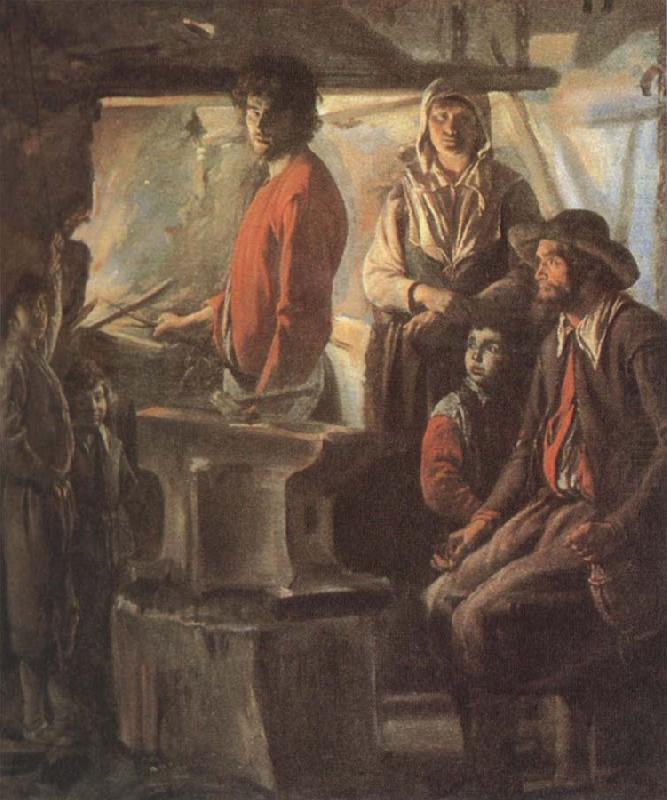 Blacksmith at his forge, Antoine Le Nain